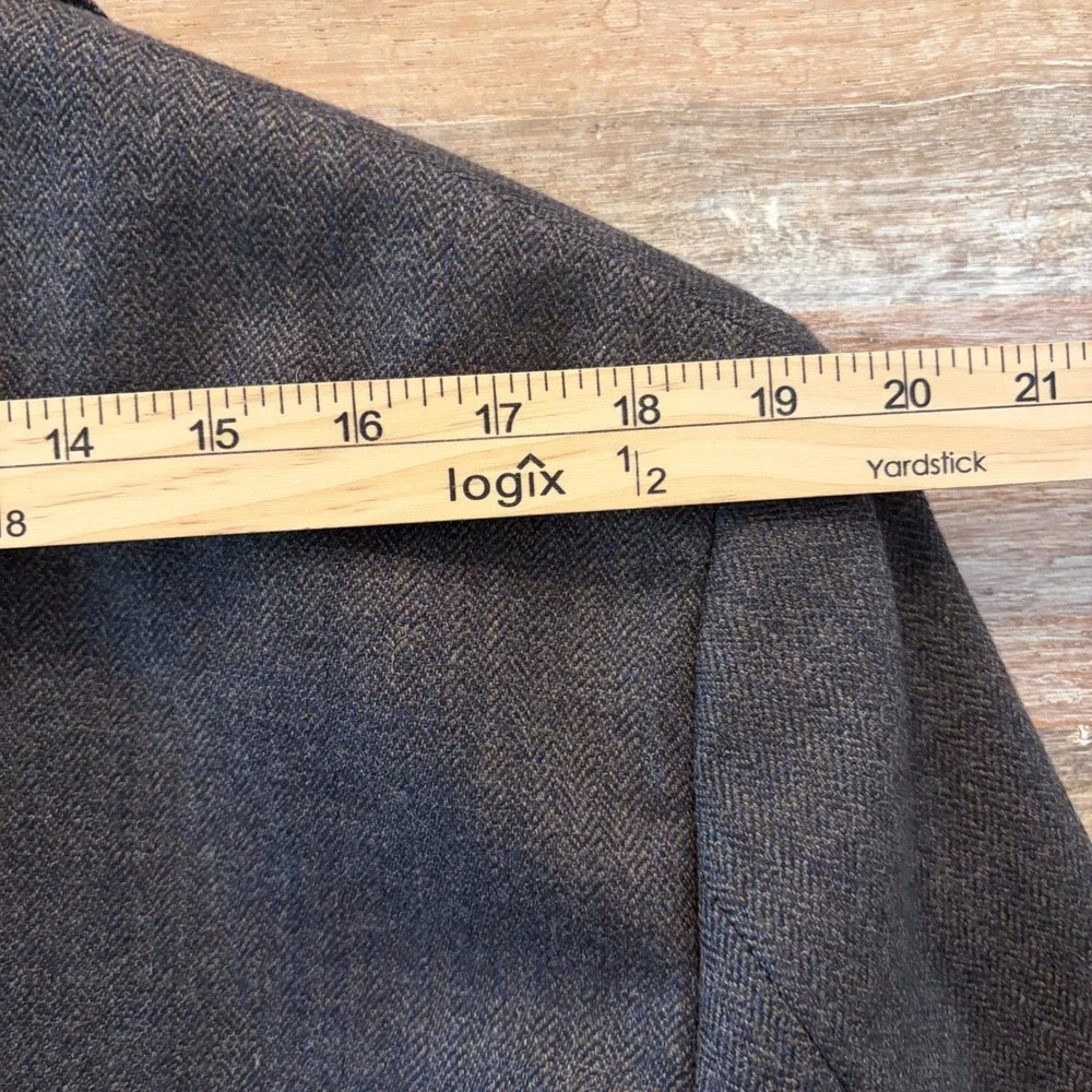 Pronto Uomo Platinum Luxury Wool Blazer Brown Herringbone Sport Coat 42 Regular